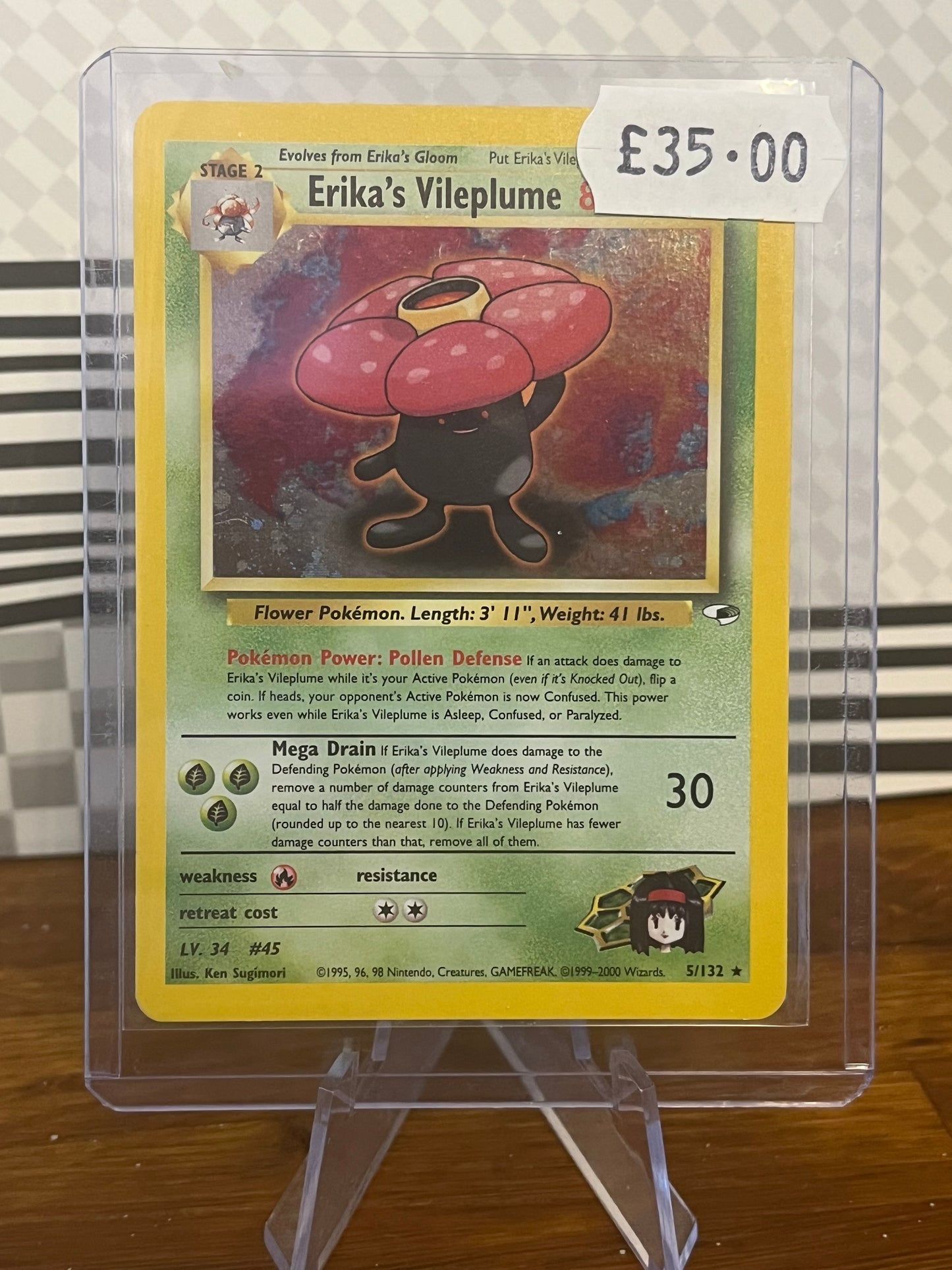 Erika's Vileplume Holo 5/132 Gym Heroes NM Single Pokémon Card