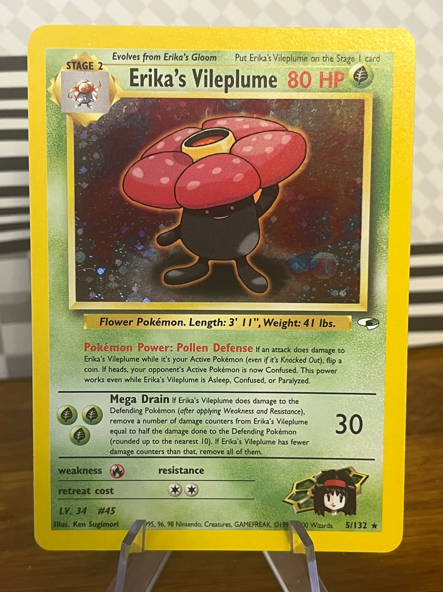 Erika's Vileplume Holo 5/132 Gym Heroes NM Single Pokémon Card