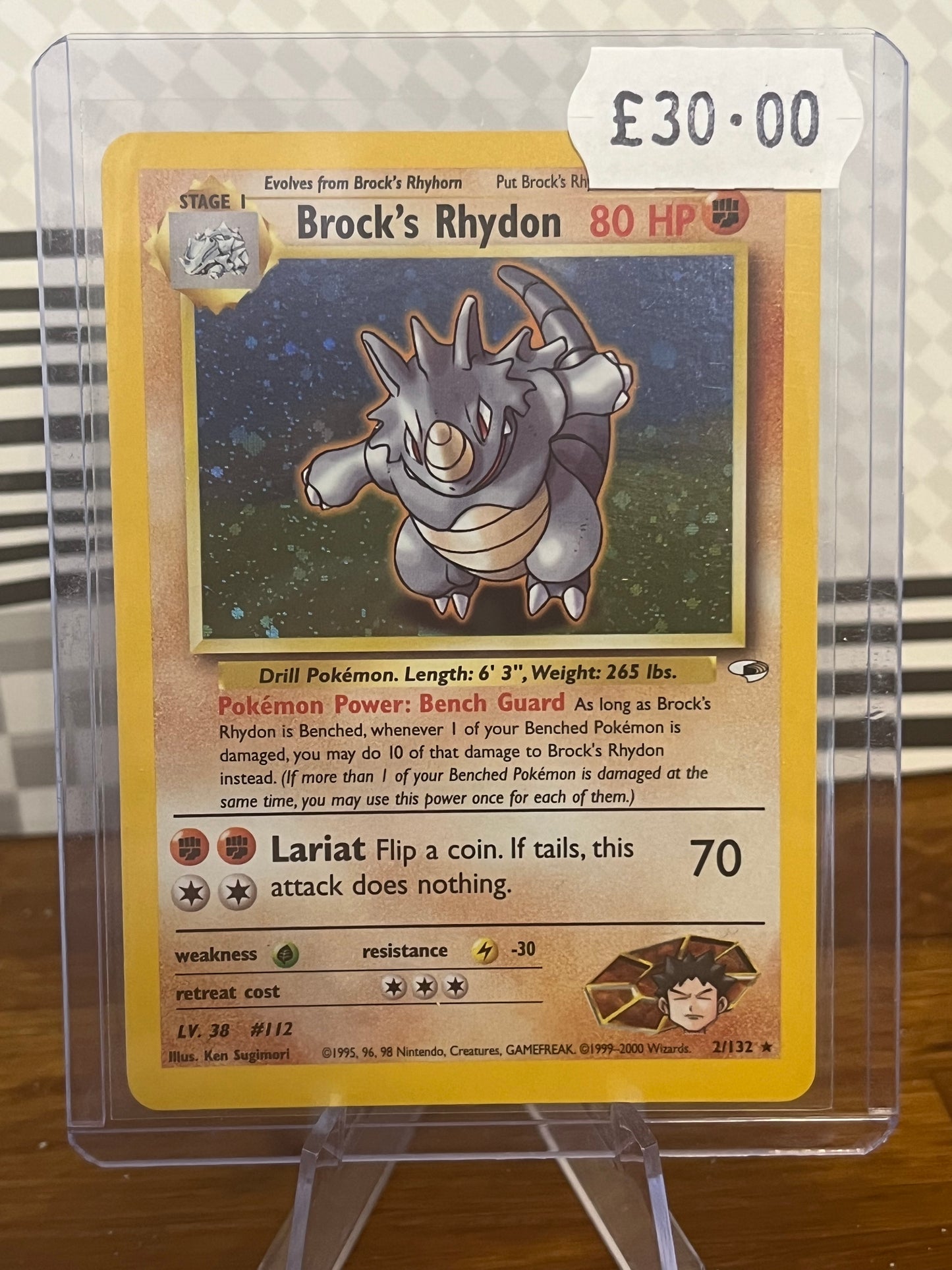 Brock's Rhydon Holo 2/132 Gym Heroes NM Single Pokémon Card