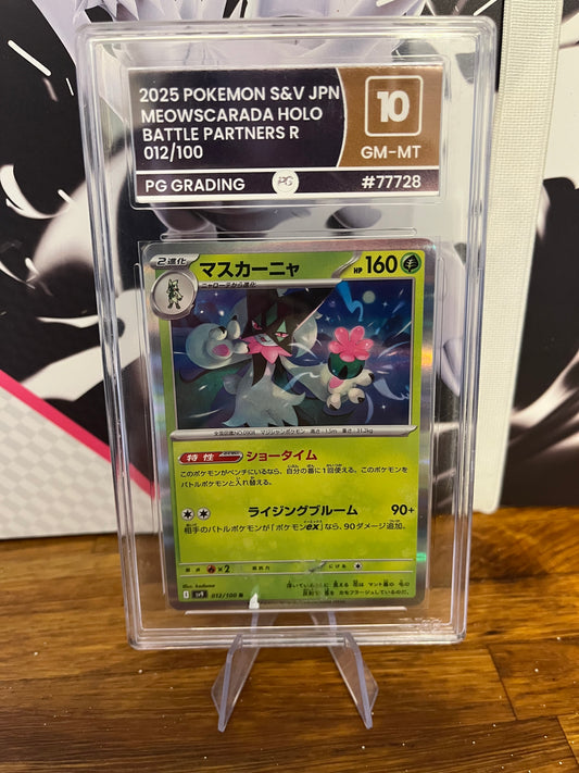 Meowscarada Holo 012/100 Japanese Battle Partners PG 10 Graded Pokémon Card