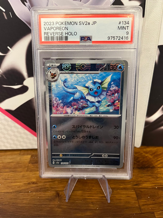 Vaporeon Reverse Holo 134/165 Japanese Scarlet & Violet PSA 9 Graded Pokémon Card