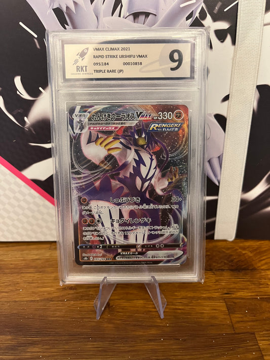 Rapid Strike Urshifu VMAX 095/184 Japanese VMAX Climax RKT 9 Graded Pokémon Card