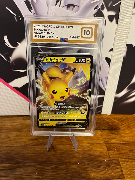 Pikachu V 045/184 Japanese VMAX Climax PG 10 Graded Pokémon Card