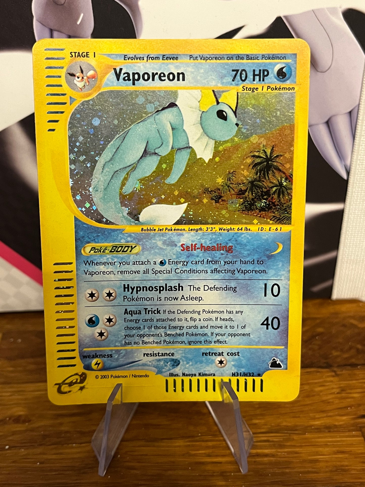 Vaporeon Holo H31/H32 Skyridge NM Single Pokémon Card