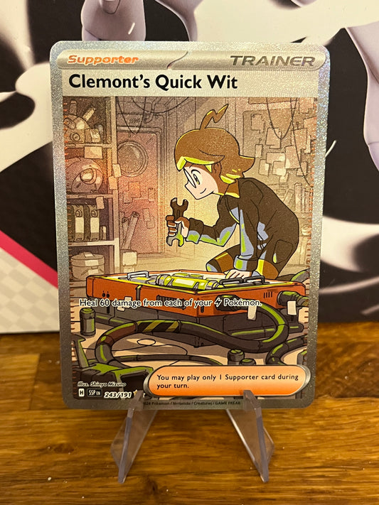 Clemont's Quick Wit Special Illustration Rare 243/191 Surging Sparks NM Single Pokémon Card