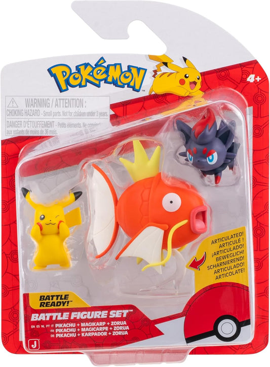 Pokémon - Pikachu, Magikarp & Zorua Battle Figures