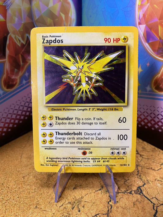 Zapdos Holo 16/102 Base Set Single Pokémon Card
