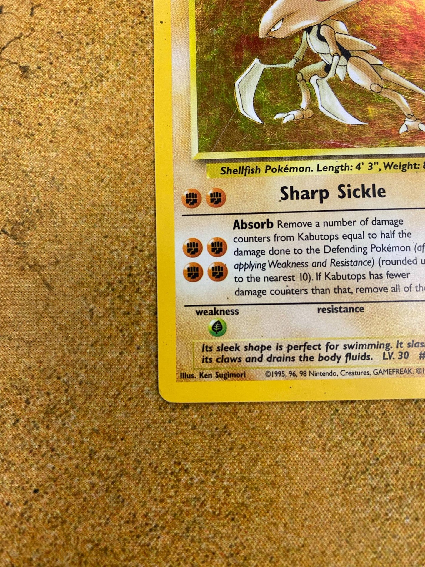 Kabutops Holo 9/62 Fossil Single Pokémon Card