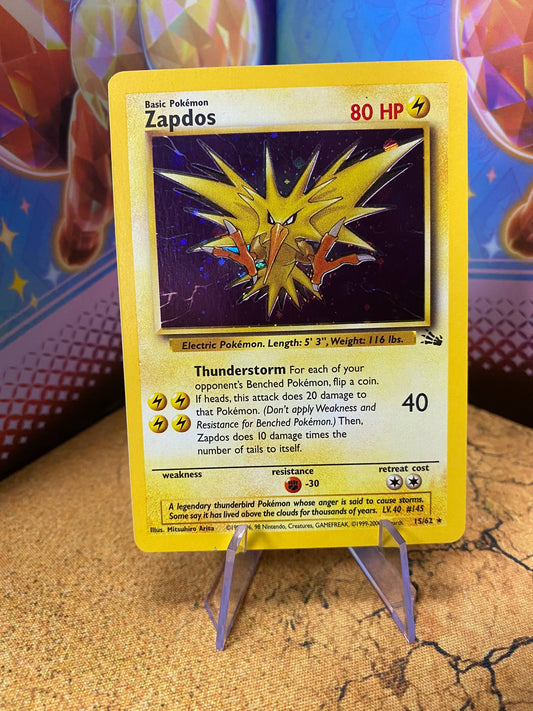 Zapdos Holo 15/62 Fossil Single Pokémon Card