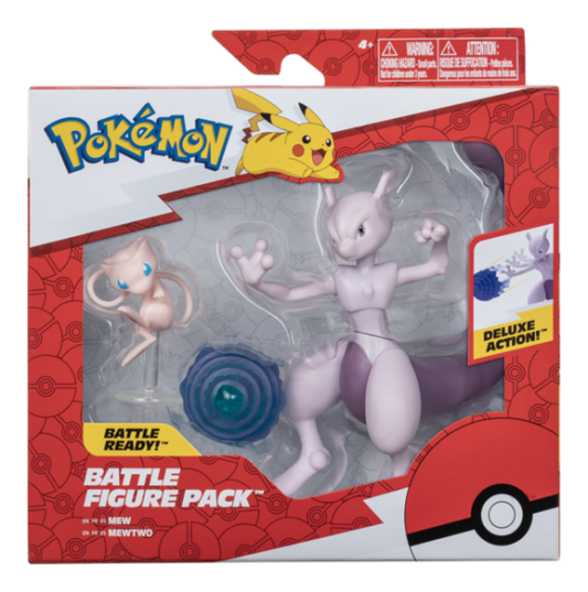 Pokemon Figure 2 Pack - 4.5in Mewto & 2in Mew