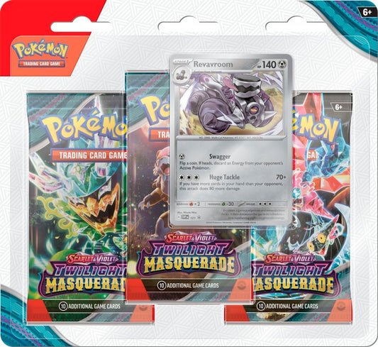 Pokemon TCG - Twilight Masquerade - 3 Pack Booster set With Revavroom