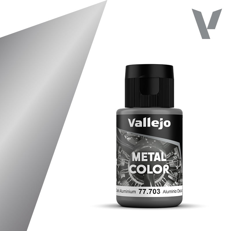 Vallejo Metal Color 703 32ml Dark Aluminium Acrylic Paint